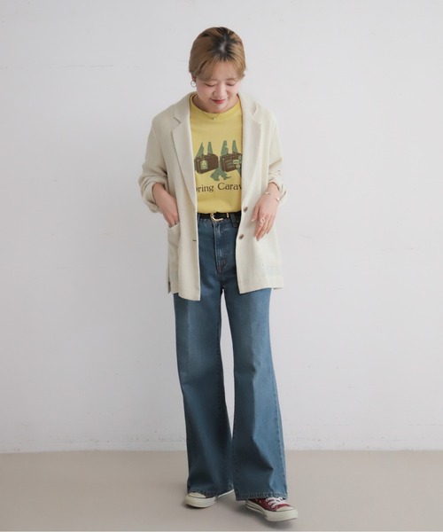 NOMBRE IMPAIR（ノンブルアンペール）の「からみツイード　シャツジャケット（テーラードジャケット・レディース・チャコールグレー/ホワイト・FREE）」の3枚目の写真