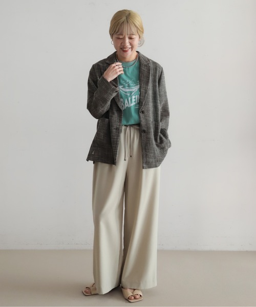 NOMBRE IMPAIR（ノンブルアンペール）の「からみツイード　シャツジャケット（テーラードジャケット・レディース・チャコールグレー/ホワイト・FREE）」の17枚目の写真