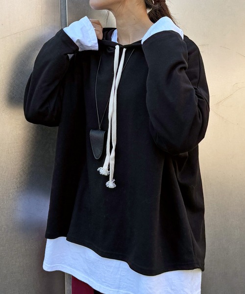 ISOOK（アイスー）の「【ISOOK / アイスー】バックタックフーディ / パーカー フード付き オーバーサイズ ビッグシルエット ルーズ丈 バックデザイン プルオーバー グレー ブラック 黒 ZOZOTOWN限定（パーカー・レディース・グレー/ブラック・FREE）」の14枚目の写真