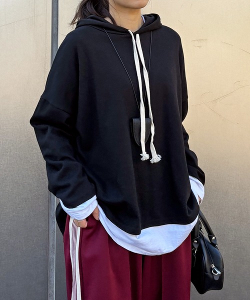 ISOOK（アイスー）の「【ISOOK / アイスー】バックタックフーディ / パーカー フード付き オーバーサイズ ビッグシルエット ルーズ丈 バックデザイン プルオーバー グレー ブラック 黒 ZOZOTOWN限定（パーカー・レディース・グレー/ブラック・FREE）」の20枚目の写真