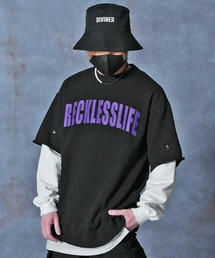 DIVINER（ディヴァイナー）の「Worn out Sweatshirt（ブラック/ホワイト）（その他トップス）」