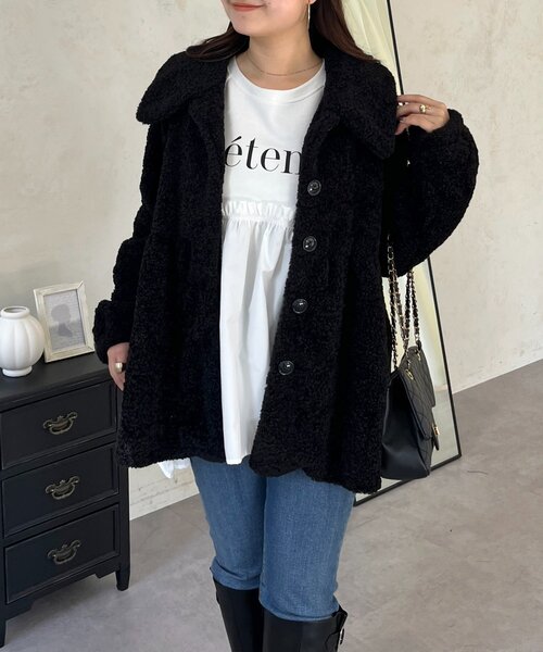 セール】ペプラムボアコート（その他アウター）｜prose verse（プロズ