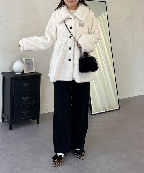 prose verse（プロズヴェール）の「ペプラムボアコート（その他アウター・レディース・ブラック/アイボリー・LARGE/MEDIUM）」の6枚目の写真