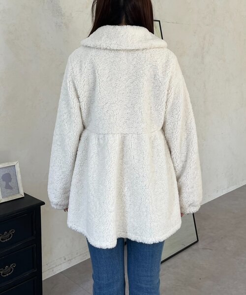 prose verse（プロズヴェール）の「ペプラムボアコート（その他アウター・レディース・ブラック/アイボリー・LARGE/MEDIUM）」の10枚目の写真