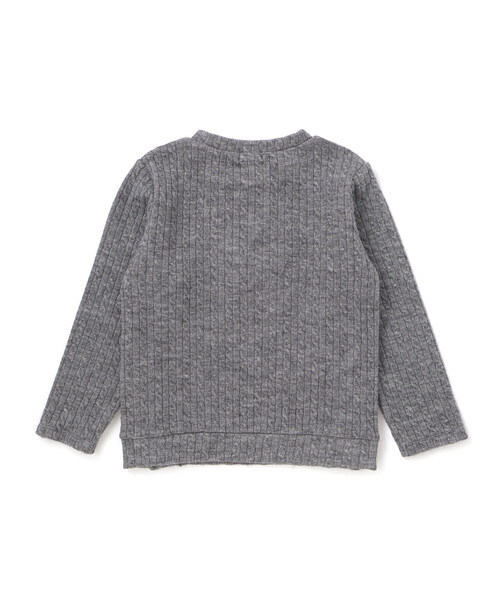 BeBe（ベベ）の「ケーブル編みカットニットサイドボタンプルオーバー（ニット/セーター・キッズ・グリーン/グレー・90cm/140cm/120cm/110cm/130cm/150cm/100cm）」の13枚目の写真