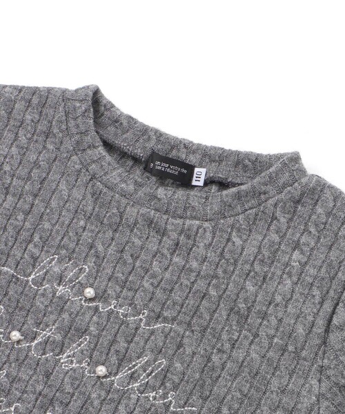 BeBe（ベベ）の「ケーブル編みカットニットサイドボタンプルオーバー（ニット/セーター・キッズ・グリーン/グレー・90cm/140cm/120cm/110cm/130cm/150cm/100cm）」の14枚目の写真