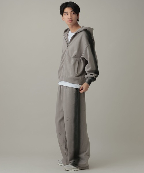 LAND MUSEUM（ランドミュージアム）の「【セットアップ可】LAND MUSEUM／スプレージップパーカー（パーカー・メンズ・グレー/ブラック・LARGE/MEDIUM）」の4枚目の写真