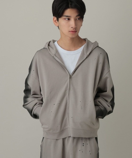 LAND MUSEUM（ランドミュージアム）の「【セットアップ可】LAND MUSEUM／スプレージップパーカー（パーカー・メンズ・グレー/ブラック・LARGE/MEDIUM）」の5枚目の写真