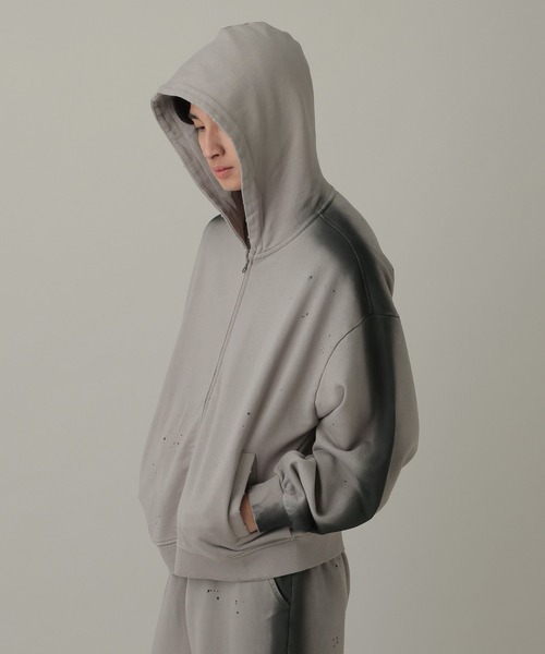 LAND MUSEUM（ランドミュージアム）の「【セットアップ可】LAND MUSEUM／スプレージップパーカー（パーカー・メンズ・グレー/ブラック・LARGE/MEDIUM）」の7枚目の写真