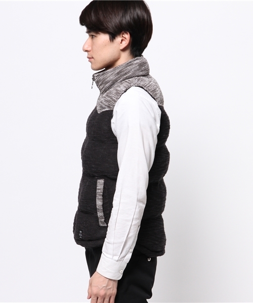 VENCEEXCHANGE（ヴァンスエクスチェンジ）の「スラブ切替中綿ベスト（ダウンベスト・メンズ・グレー/ブラック・MEDIUM/LARGE）」の10枚目の写真