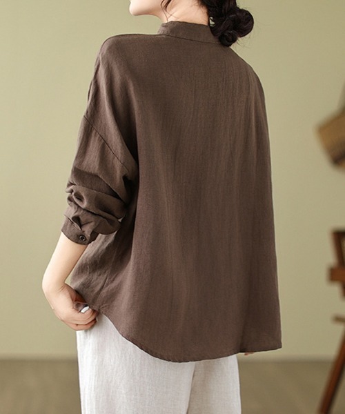SallyLunn(サリーラン)の「オータムカラー長袖シャツ(シャツ/ブラウス・レディース・ブラウン/グリーン/カーキ・MEDIUM/LARGE)」の11枚目の写真