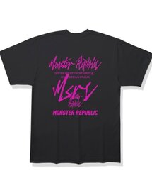 ムーブメント ピンクレタリングTシャツ ブラック