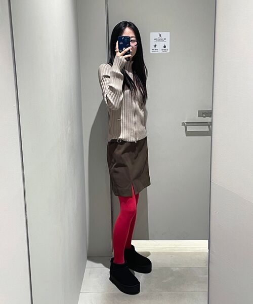 INSILENCE WOMEN（インサイレンスウーマン）の「モールスキンベルト付きスカート ブラウン（スカート・レディース・その他・X-SMALL/SMALL/MEDIUM）」の6枚目の写真