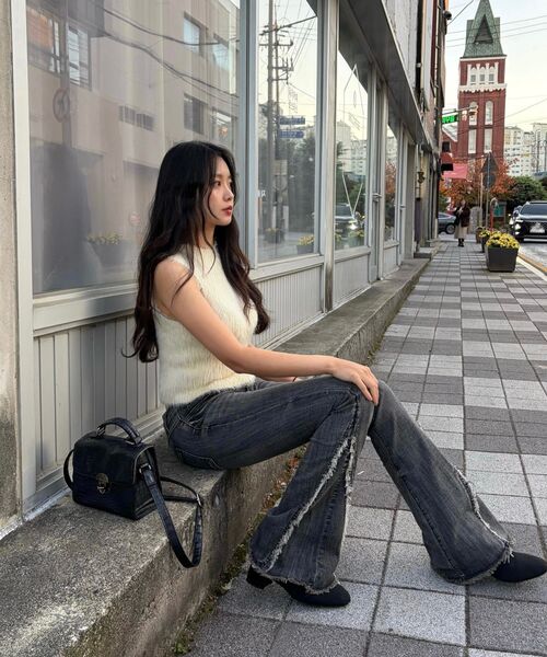 ZEROPLANET（ゼロプラネット）の「ティアナウォッシングブーツカットデニムパンツ[ブラック]（デニムパンツ・レディース・ブラック・SMALL/MEDIUM）」の7枚目の写真