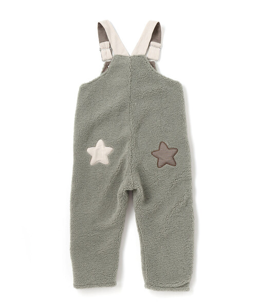 SLAP SLIP（スラップスリップ）の「フロントポケットもこもこボアサロペット(80~110cm)（サロペット/オーバーオール・キッズ・ベージュ系その他/グリーン・110cm/80ｃｍ/90cm/100cm）」の8枚目の写真