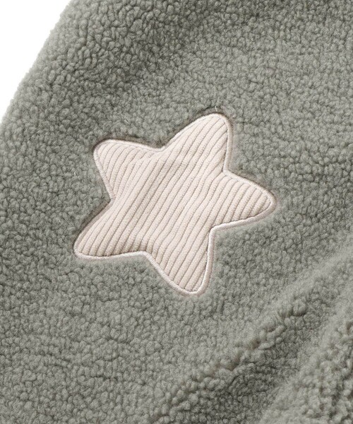 SLAP SLIP（スラップスリップ）の「フロントポケットもこもこボアサロペット(80~110cm)（サロペット/オーバーオール・キッズ・ベージュ系その他/グリーン・110cm/80ｃｍ/90cm/100cm）」の15枚目の写真