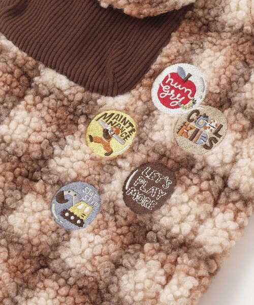 SLAP SLIP（スラップスリップ）の「フロントポケットもこもこボアサロペット(80~110cm)（サロペット/オーバーオール・キッズ・ベージュ系その他/グリーン・110cm/80ｃｍ/90cm/100cm）」の20枚目の写真