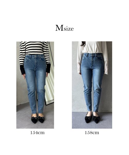 prose verse(プロズヴェール)の「【MOMO】裏微起毛ストレッチテーパードデニム(デニムパンツ・レディース・ブラック・PL/PM/SHORT/LARGE/MEDIUM/SMALL)」の3枚目の写真