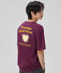 [スルーマインドトラベル]コットンルーズフィット半袖Tシャツ_プラムパープル