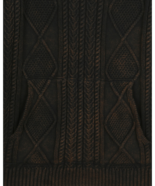 BESLOW(ビースロー)の「FISHERMAN CABLE KNIT HOODIE WASHED BLACK(ニット/セーター・メンズ・その他・SMALL/MEDIUM/LARGE/X-LARGE)」の3枚目の写真