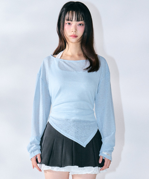 ZEROPLANET（ゼロプラネット）の「ルーシーニットレイヤードセット [BLUE]（Tシャツ/カットソー・レディース・その他・FREE）」の7枚目の写真