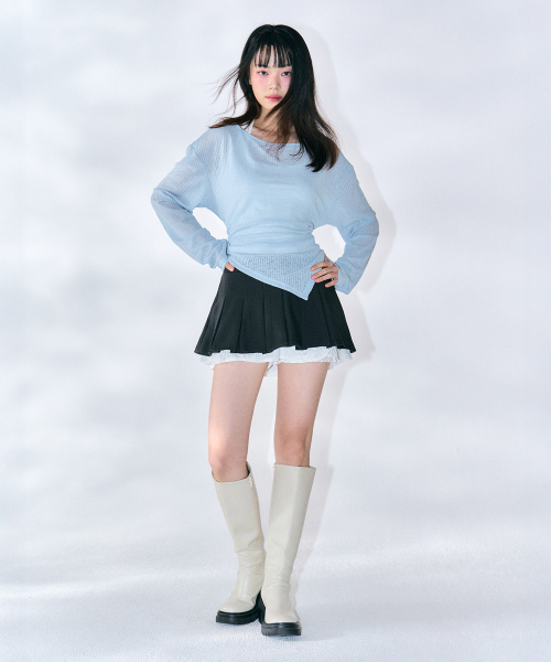 ZEROPLANET（ゼロプラネット）の「ルーシーニットレイヤードセット [BLUE]（Tシャツ/カットソー・レディース・その他・FREE）」の6枚目の写真