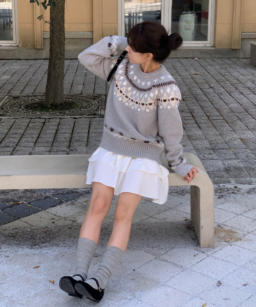DRAWFIT WOMEN（ドローフィットウーマン）の「[ドローフィットウィメン x アロハ] フェンスノルディックプルオーバーニット [L.GREY]（ニット/セーター・レディース・その他・SMALL/MEDIUM）」の19枚目の写真