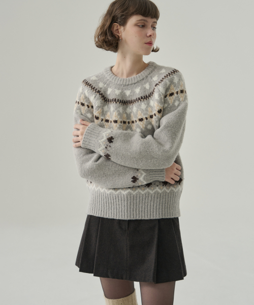 DRAWFIT WOMEN（ドローフィットウーマン）の「[ドローフィットウィメン x アロハ] フェンスノルディックプルオーバーニット [L.GREY]（ニット/セーター・レディース・その他・SMALL/MEDIUM）」の20枚目の写真