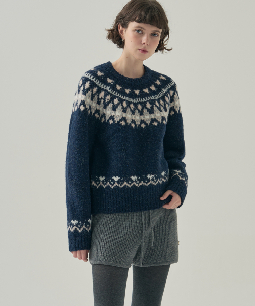 DRAWFIT WOMEN（ドローフィットウーマン）の「[ドローフィットウィメン x アロハ] フェンスノルディックプルオーバーニット [L.GREY]（ニット/セーター・レディース・その他・SMALL/MEDIUM）」の3枚目の写真