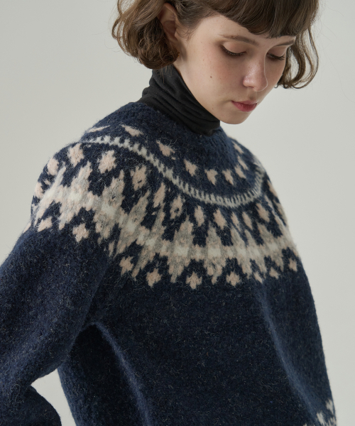 DRAWFIT WOMEN（ドローフィットウーマン）の「[ドローフィットウィメン x アロハ] フェンスノルディックプルオーバーニット [L.GREY]（ニット/セーター・レディース・その他・SMALL/MEDIUM）」の5枚目の写真
