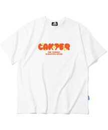 オレンジキャンパーロゴTシャツ - ホワイト