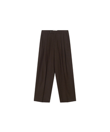 Flat Pintuck Slacks _ Brown
