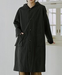 MALEN（マレン）の「ユニセックスロングフードコート(ブラック)（トレンチコート）」