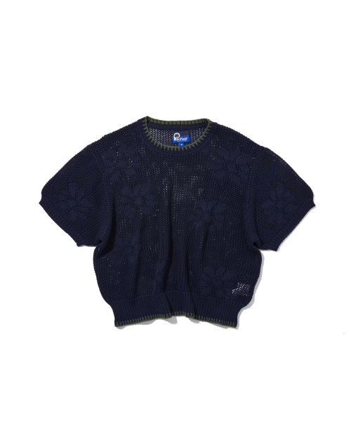 PENFIELD(ペンフィールド)の「フラワーパターンハーフスリーブニットプルオーバーネイビー_FR2KT40F(ニット/セーター・レディース・ネイビー・SMALL/MEDIUM)」の2枚目の写真