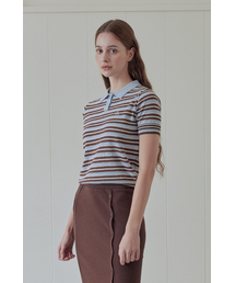 MULTI STRIPE COLLAR KNIT (LIGHT BLUE)