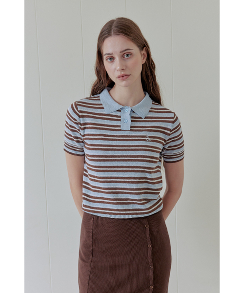 AFTERHOURS(アフターアワーズ)の「MULTI STRIPE COLLAR KNIT (LIGHT BLUE)(ニット/セーター・レディース・その他・FREE)」の4枚目の写真