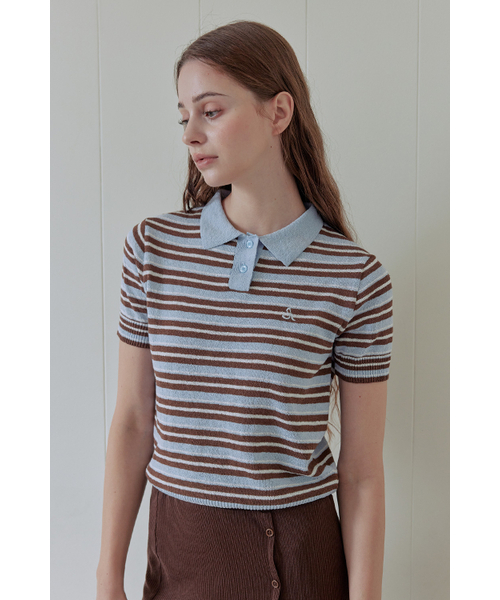 AFTERHOURS(アフターアワーズ)の「MULTI STRIPE COLLAR KNIT (LIGHT BLUE)(ニット/セーター・レディース・その他・FREE)」の5枚目の写真