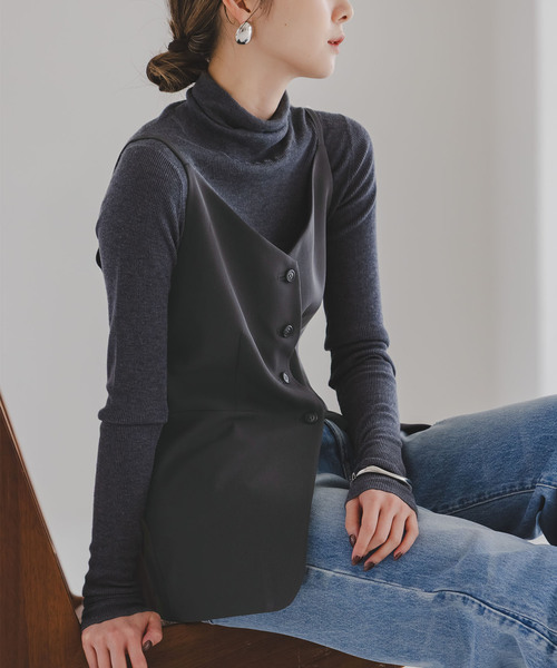 Noble（ノーブル）の「《セットアップ対応》フローツイルキャミビスチェ（その他トップス・レディース・モカ/ブルー/チャコールグレー・FREE）」の2枚目の写真