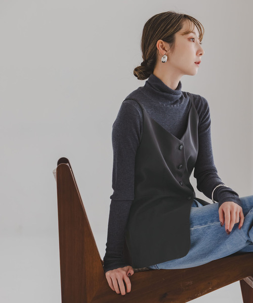 Noble（ノーブル）の「《セットアップ対応》フローツイルキャミビスチェ（その他トップス・レディース・モカ/ブルー/チャコールグレー・FREE）」の4枚目の写真