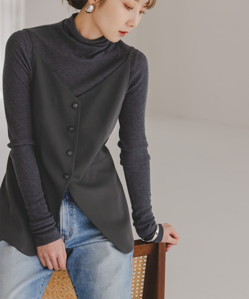 Noble（ノーブル）の「《セットアップ対応》フローツイルキャミビスチェ（その他トップス・レディース・モカ/ブルー/チャコールグレー・FREE）」の5枚目の写真