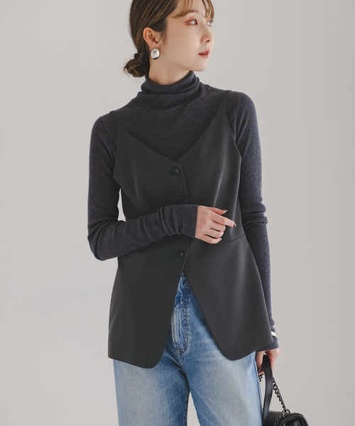 Noble（ノーブル）の「《セットアップ対応》フローツイルキャミビスチェ（その他トップス・レディース・モカ/ブルー/チャコールグレー・FREE）」の9枚目の写真