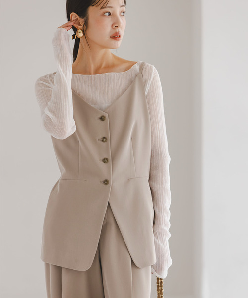 Noble（ノーブル）の「《セットアップ対応》フローツイルキャミビスチェ（その他トップス・レディース・モカ/ブルー/チャコールグレー・FREE）」の21枚目の写真