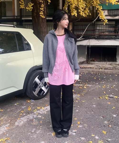 COTTONREBIRTHCLUB(コットンリバースクラブ)の「コントラストラグランTシャツ(ピンク)(Tシャツ/カットソー・レディース・その他・FREE)」の7枚目の写真
