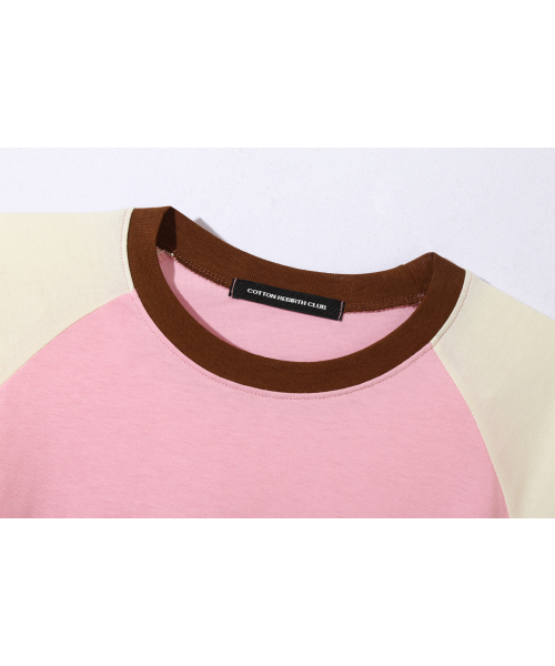 COTTONREBIRTHCLUB(コットンリバースクラブ)の「コントラストラグランTシャツ(ピンク)(Tシャツ/カットソー・レディース・その他・FREE)」の10枚目の写真