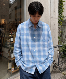 BALLUTE（バリュート）の「ALL WEATHER OVER SILHOUETTE SHIRTS (BLUE CHECK)（シャツ/ブラウス）」