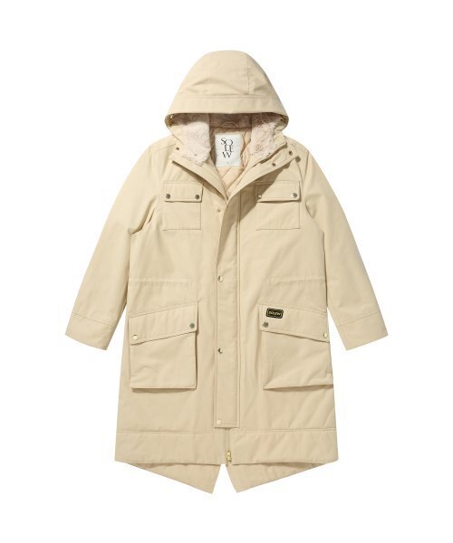 SOLEW(ソル)の「ボアファー フードパーカー_アイボリー(ミリタリージャケット・メンズ・その他・LARGE/MEDIUM/SMALL/X-LARGE)」の1枚目の写真