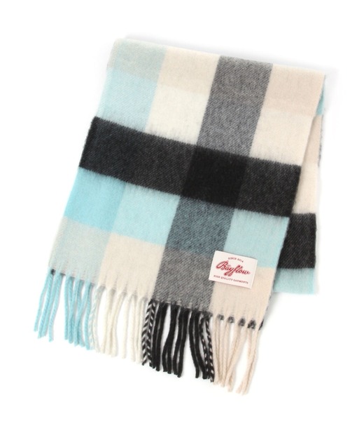 BAYFLOW(ベイフロー)の「ブークレチェックマフラー(マフラー・メンズ・ブルー/ブラウン・FREE)」の4枚目の写真