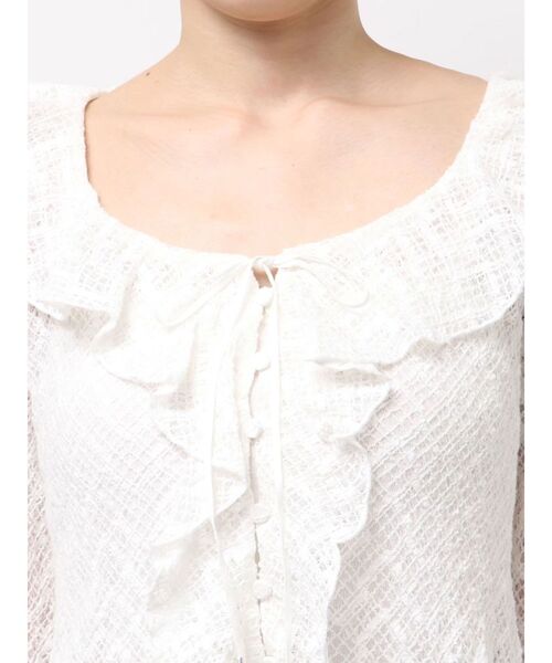 LAGUNAMOON(ラグナムーン)の「レースフリルデザインシャツ 【夏服】 【シアートップス】(シャツ/ブラウス・レディース・ブルー/ブラック/ブラウン/ホワイト・FREE)」の15枚目の写真