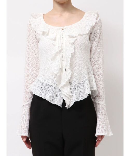 LAGUNAMOON(ラグナムーン)の「レースフリルデザインシャツ(シャツ/ブラウス・レディース・ブルー/ブラック/ブラウン/ホワイト・FREE)」の13枚目の写真