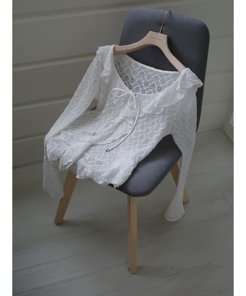 LAGUNAMOON(ラグナムーン)の「レースフリルデザインシャツ(シャツ/ブラウス・レディース・ブルー/ブラック/ブラウン/ホワイト・FREE)」の7枚目の写真